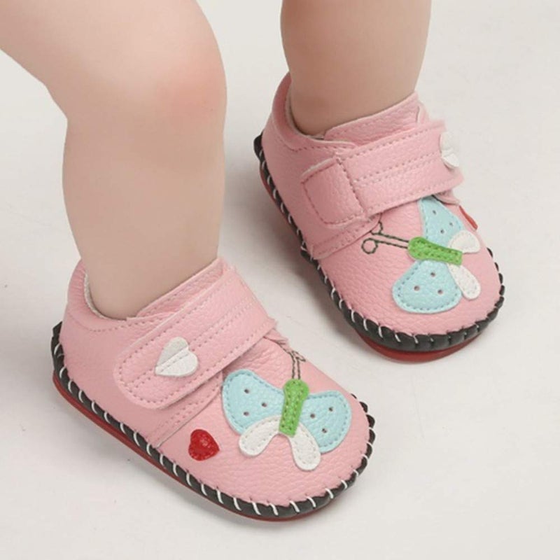 HsdsBebe Baby Boys Girls Pu Leather Hard Bottom Walking Sneakers Toddler Rubber Sole First Walkers Infant Cartoon Slippers Crib Shoes(3-6 Months) - Image 5